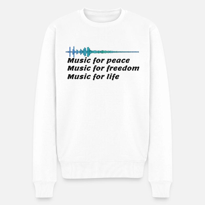 Music for Peace - Männer Premium Bio Pullover - Weiß