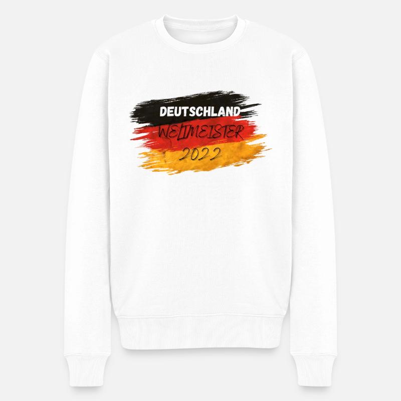 DEUTSCHLAND - Männer Premium Bio Pullover - Weiß