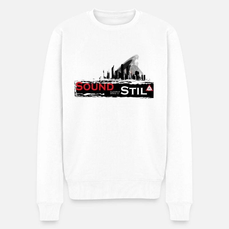 Sound mit Stil Skyline - Männer Premium Bio Pullover - Weiß