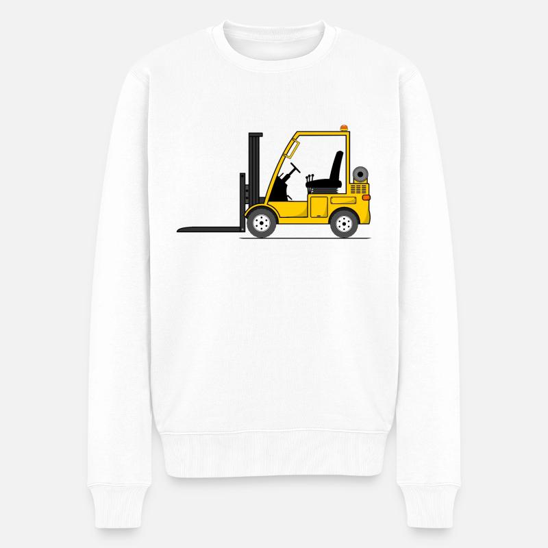 Chariot élévateur Jaune - Pull Premium bio Homme - blanc