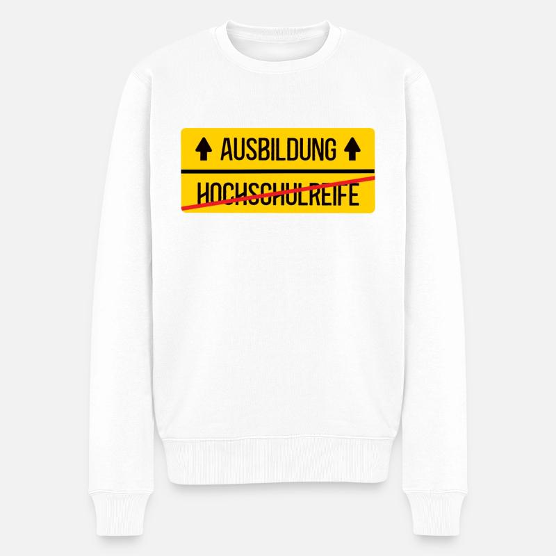 Ausbildung Beginn Ausbildungsstart Schulabschluß - Männer Premium Bio Pullover - Weiß