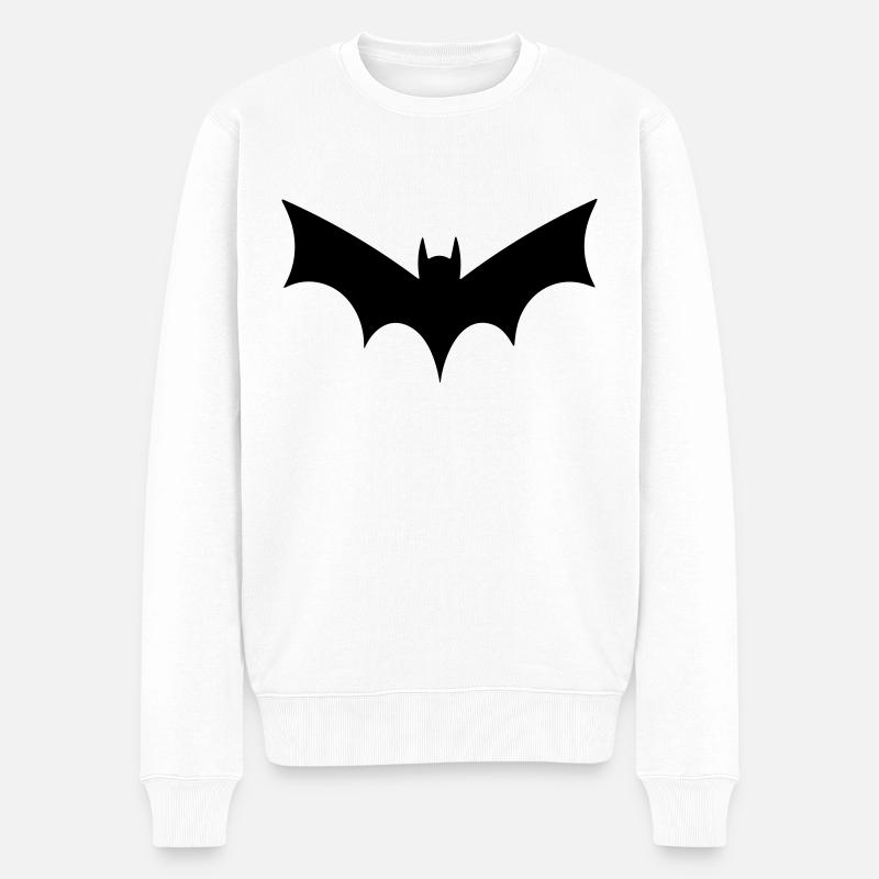 Fledermaus - Männer Premium Bio Pullover - Weiß