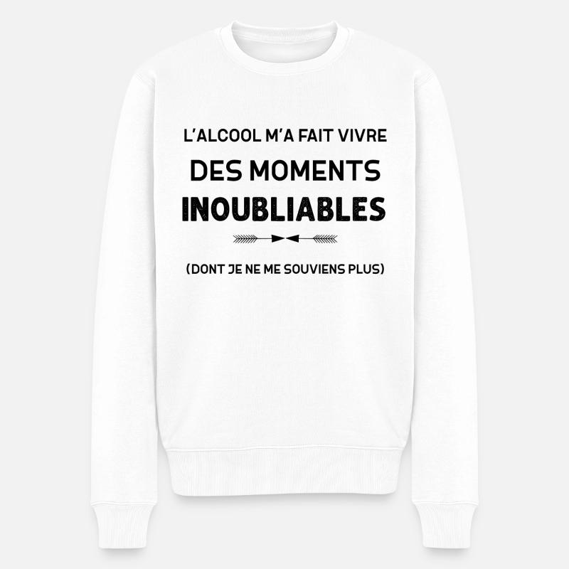 Alcool apéro moment inoubliables - Pull Premium bio Homme - blanc