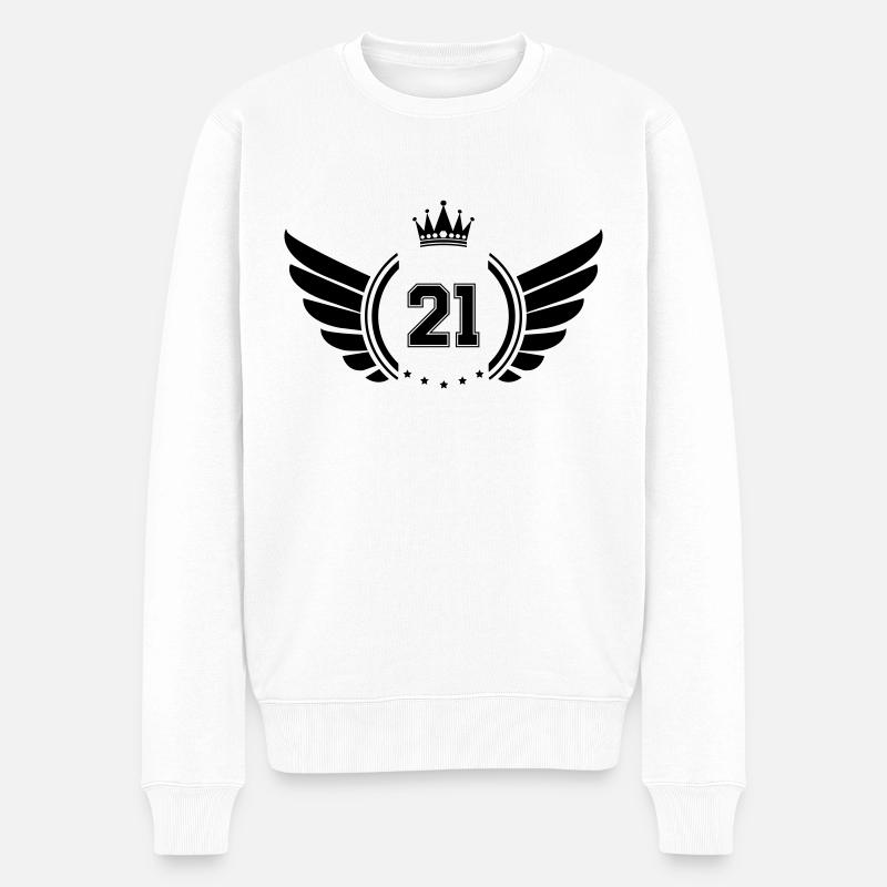 wappen 21 - Männer Premium Bio Pullover - Weiß