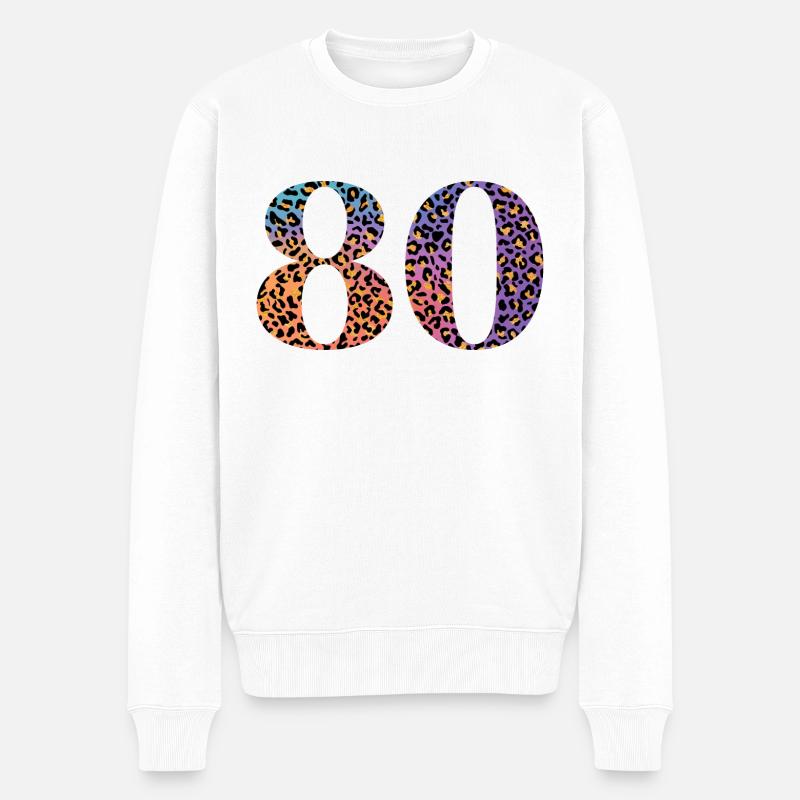 80e anniversaire léopard - Pull Premium bio Homme - blanc