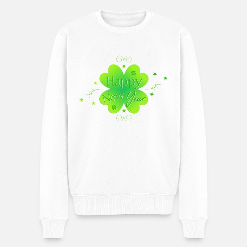 Happy New Year - Männer Premium Bio Pullover - Weiß
