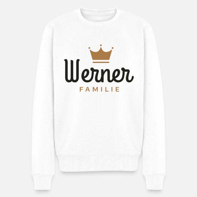 Werner-Familie - Männer Premium Bio Pullover - Weiß