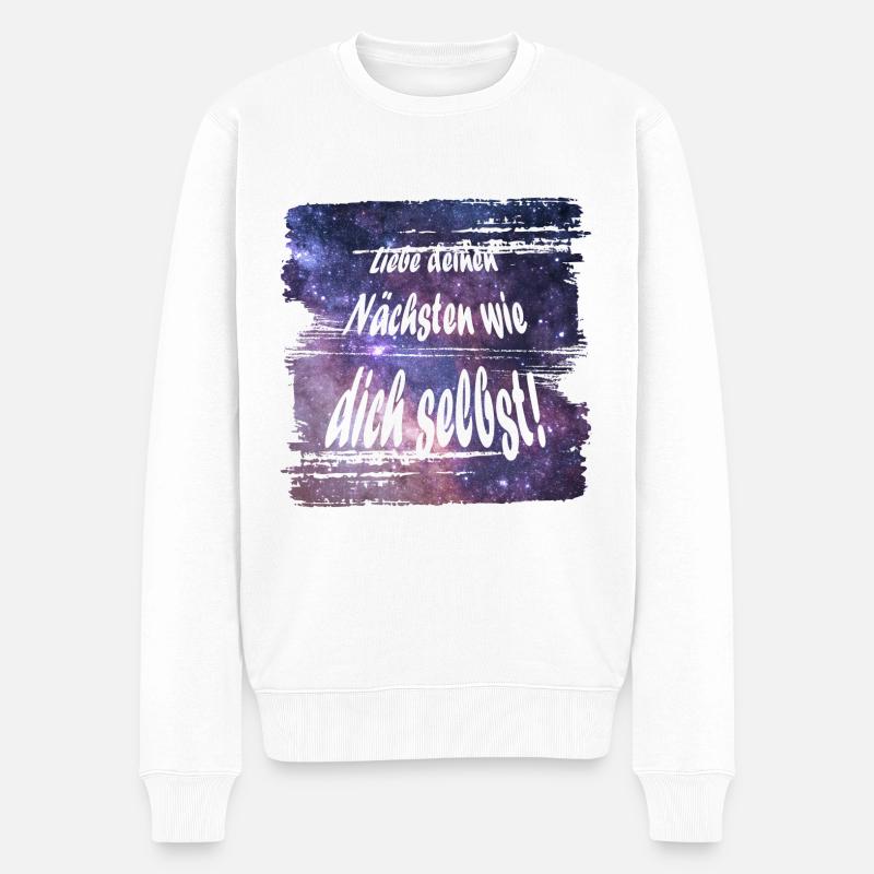 nächstenliebe 1 - Männer Premium Bio Pullover - Weiß