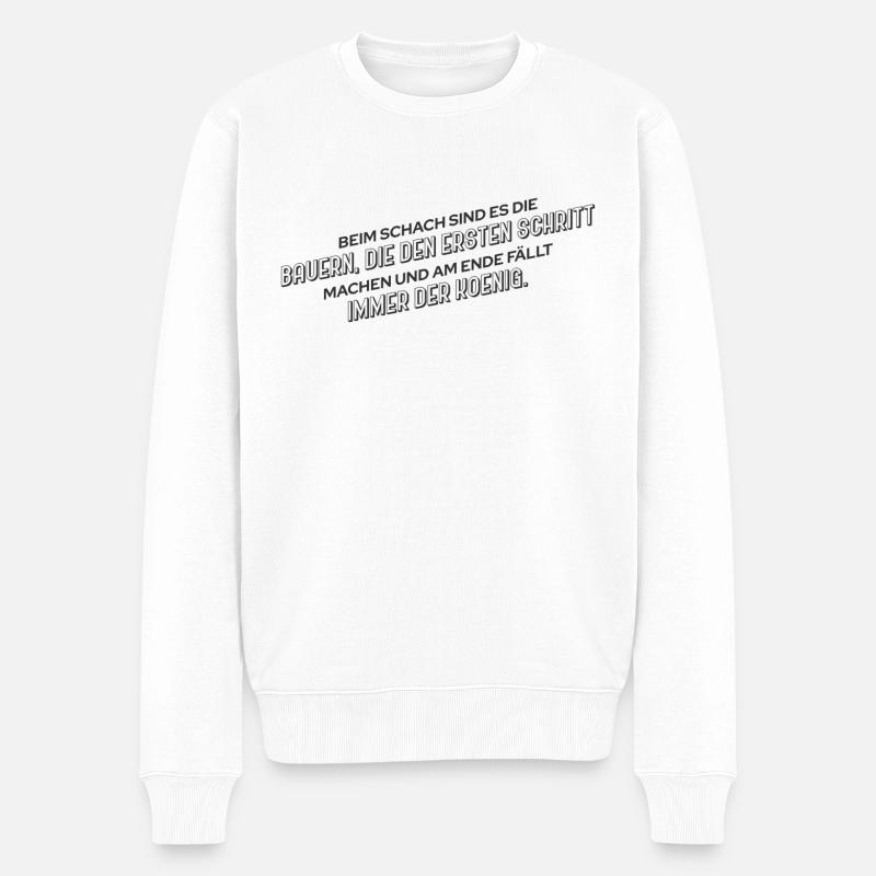 witziger landwirt bauern spruch - Männer Premium Bio Pullover - Weiß