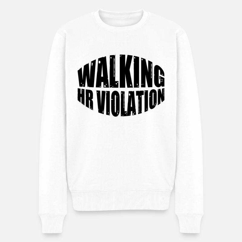 Walking Hr Violation 8 - Männer Premium Bio Pullover - Weiß