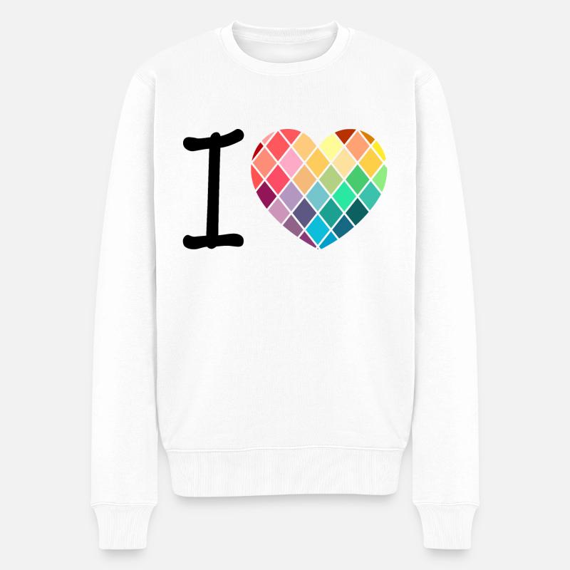 J’aime - les diamants - Pull Premium bio Homme - blanc