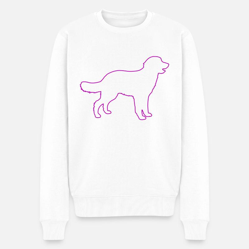 hund - Männer Premium Bio Pullover - Weiß
