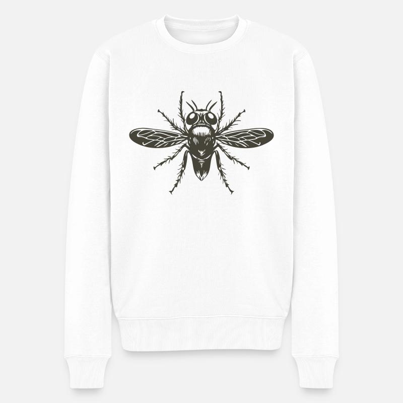 Flieg Fliege - Männer Premium Bio Pullover - Weiß