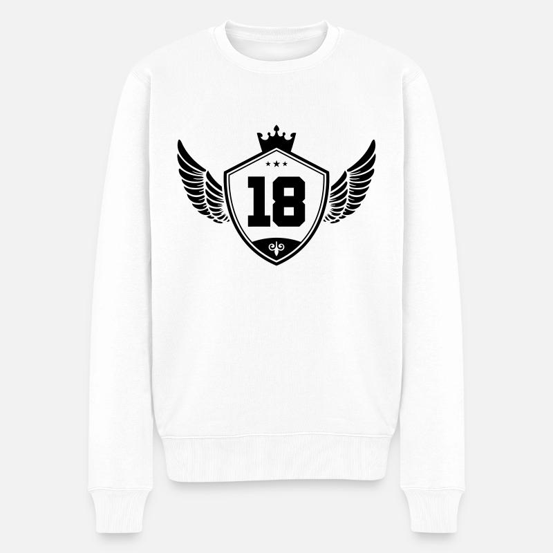 18 Couronne d’armoiries - Pull Premium bio Homme - blanc