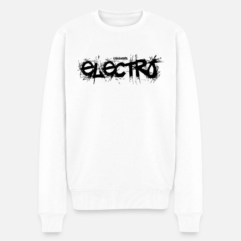 kikkbeatz Electro - Männer Premium Bio Pullover - Weiß