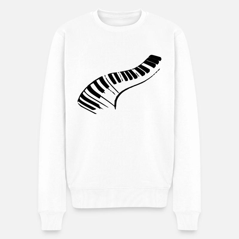 Klavier - Männer Premium Bio Pullover - Weiß