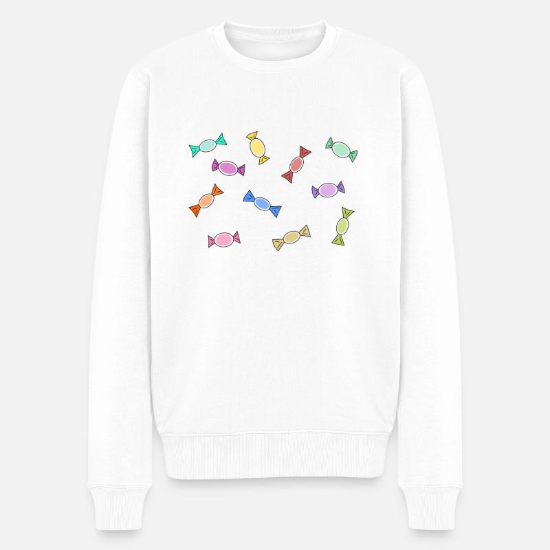 Bonbons - Männer Premium Bio Pullover - Weiß