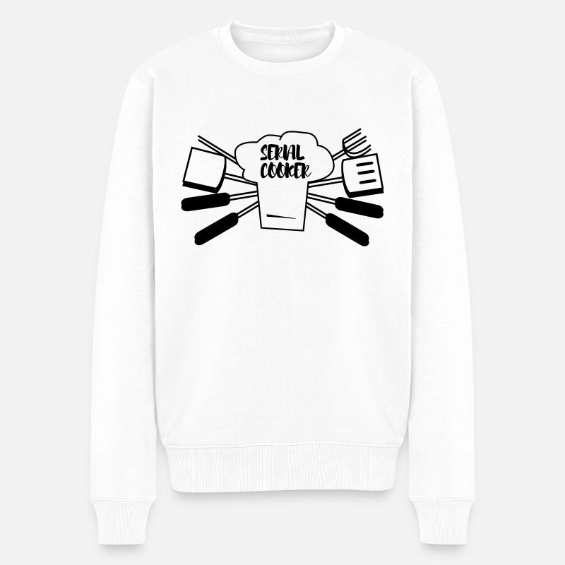 SEIAL COOKER - Männer Premium Bio Pullover - Weiß