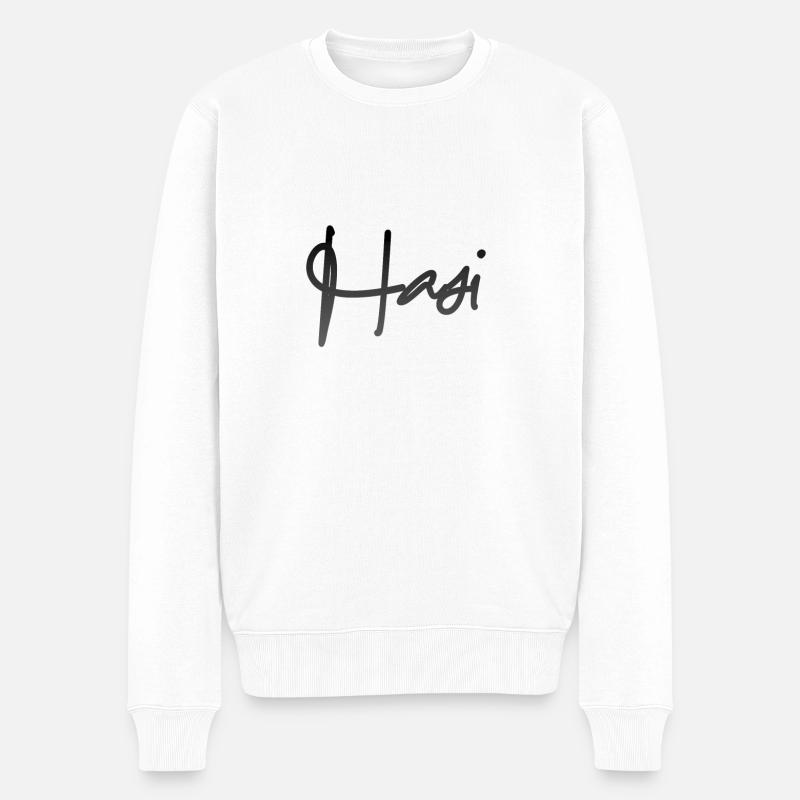 Hasi, Hase, Häschen - Männer Premium Bio Pullover - Weiß