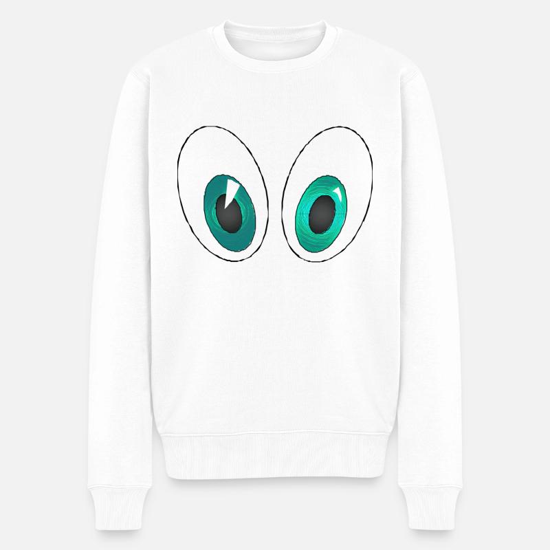 Yeux 3 - Pull Premium bio Homme - blanc