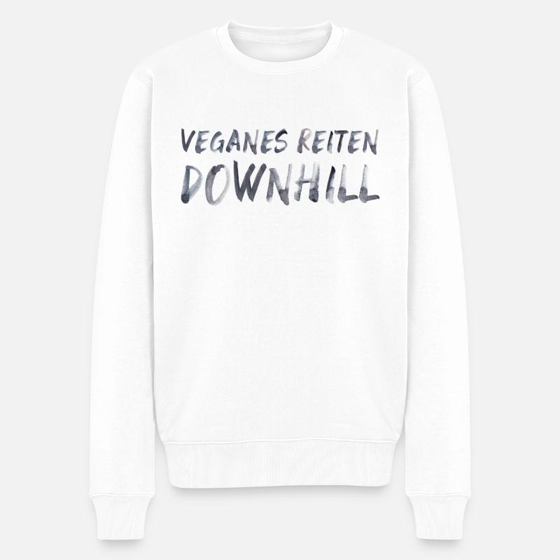 veganes reiten Spruch Downhill mountainbike - Männer Premium Bio Pullover - Weiß