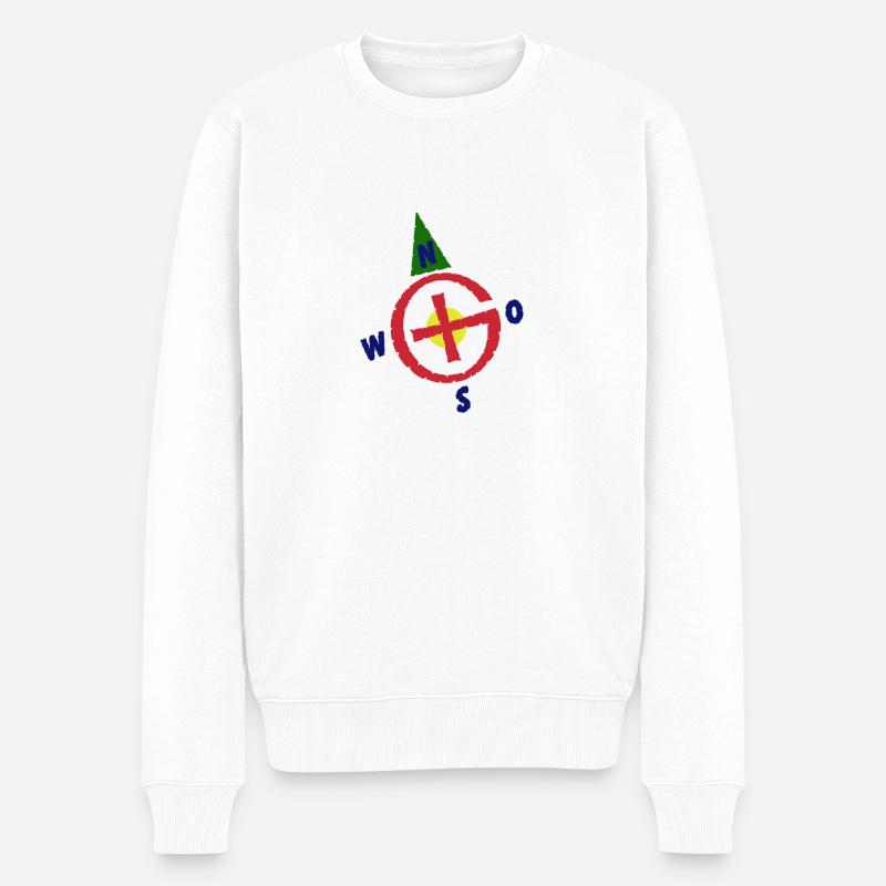 Geo caching 01 - Männer Premium Bio Pullover - Weiß