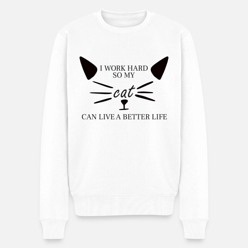 Alles für die Katze - Männer Premium Bio Pullover - Weiß