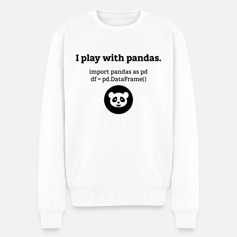 Pandas Datenwissenschaft Informatik Geschenk - Männer Premium Bio Pullover - Weiß