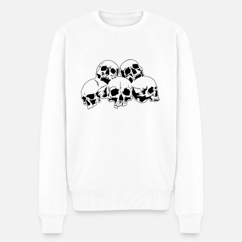 Les têtes de mort de Skull - Pull Premium bio Homme - blanc