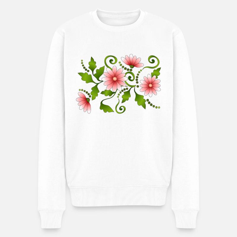 Fleur - Pull Premium bio Homme - blanc