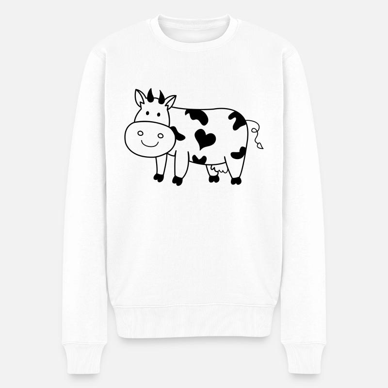 kuh rind - Männer Premium Bio Pullover - Weiß