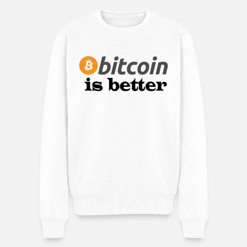 bitcoin is better - Pull Premium bio Homme - blanc
