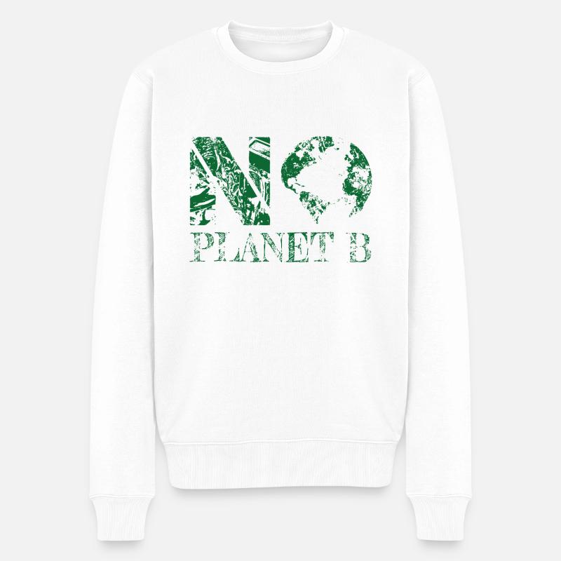 pas de planète B vert - Pull Premium bio Homme - blanc