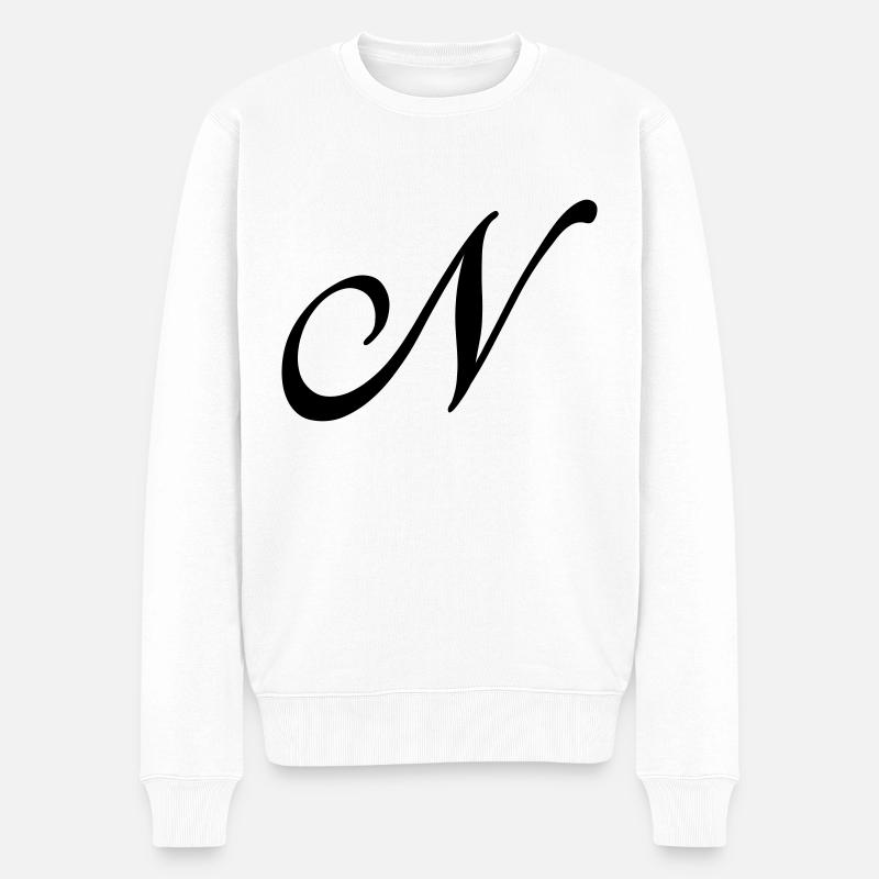 N - Männer Premium Bio Pullover - Weiß