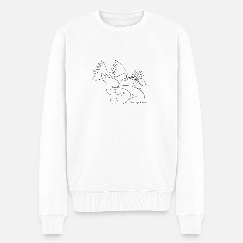 Peace – Hommage a Picasso - Männer Premium Bio Pullover - Weiß