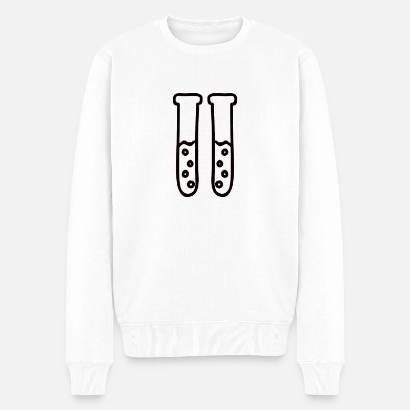 2 Reagenzgläser schwarz - Männer Premium Bio Pullover - Weiß