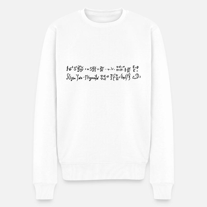 Mathematik Formeln - Männer Premium Bio Pullover - Weiß