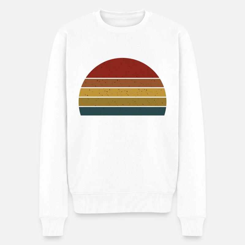 Demi-cercle rétro-arrière-plan - Pull Premium bio Homme - blanc