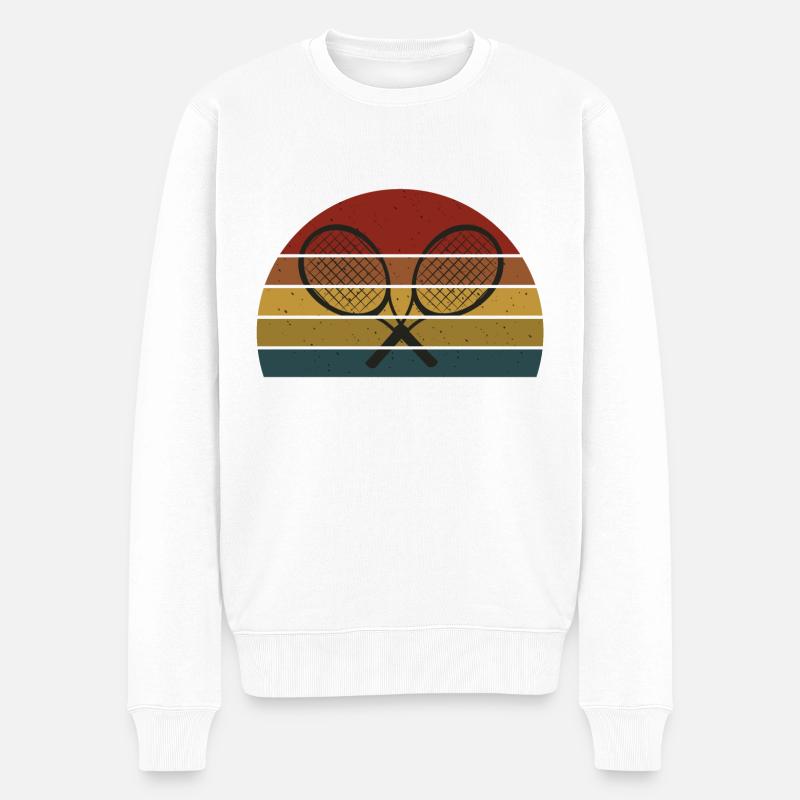 Raquette de tennis rétro - Pull Premium bio Homme - blanc