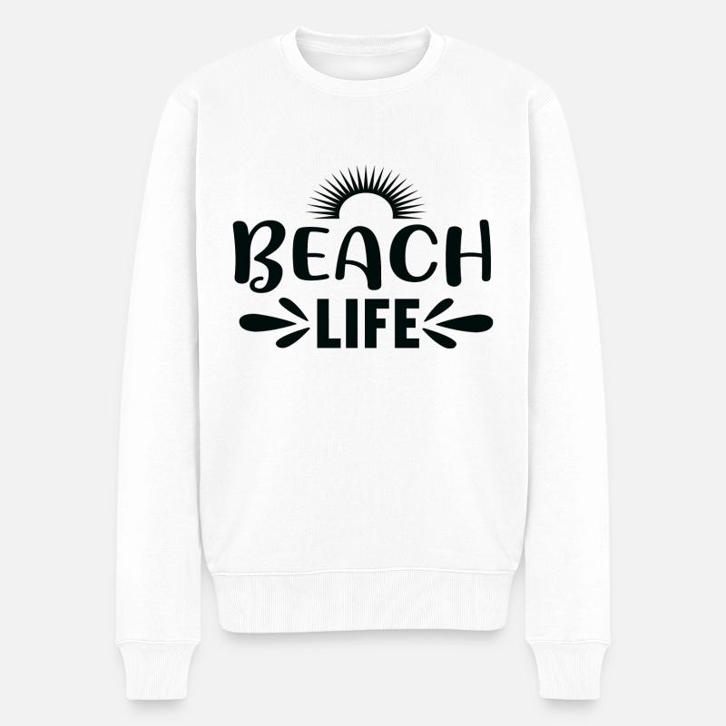 Beach Life - Männer Premium Bio Pullover - Weiß