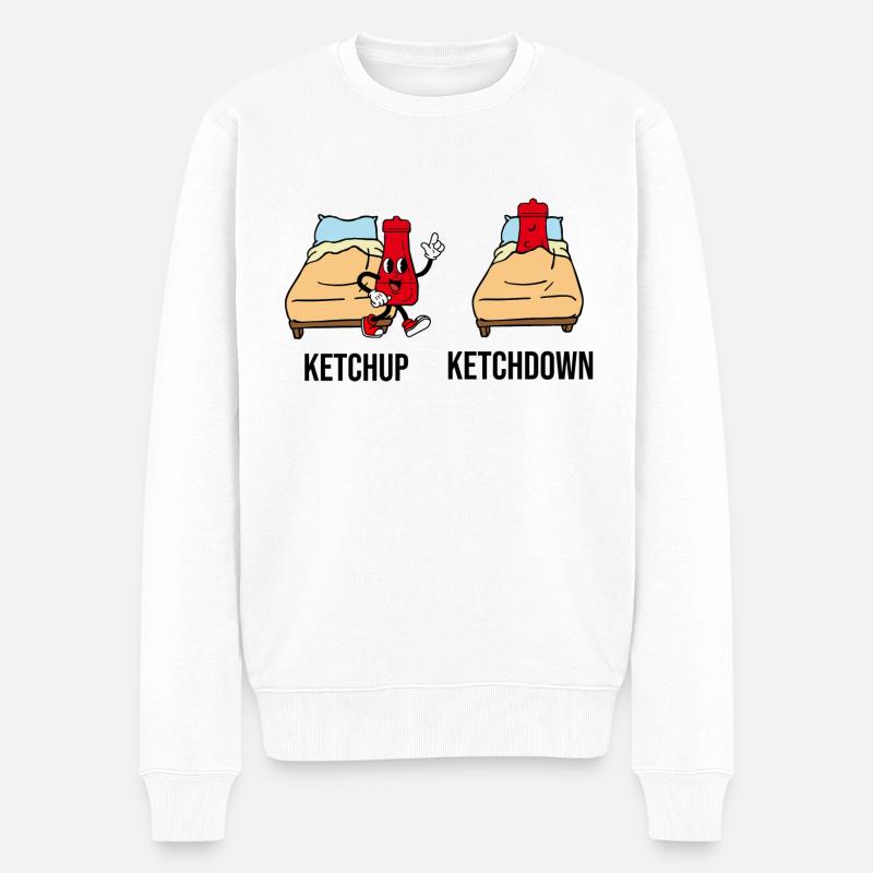 Ketchup Ketchdown - Männer Premium Bio Pullover - Weiß