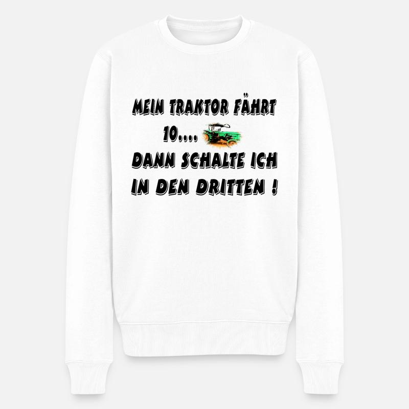 Traktor - Männer Premium Bio Pullover - Weiß