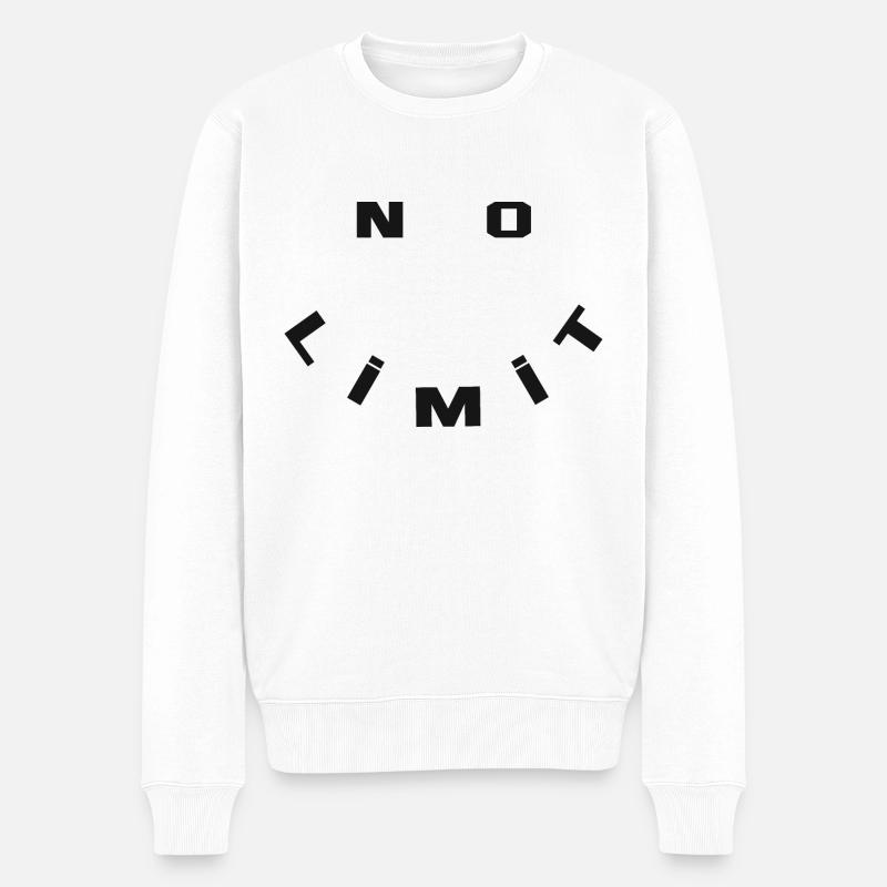No Limit - Männer Premium Bio Pullover - Weiß