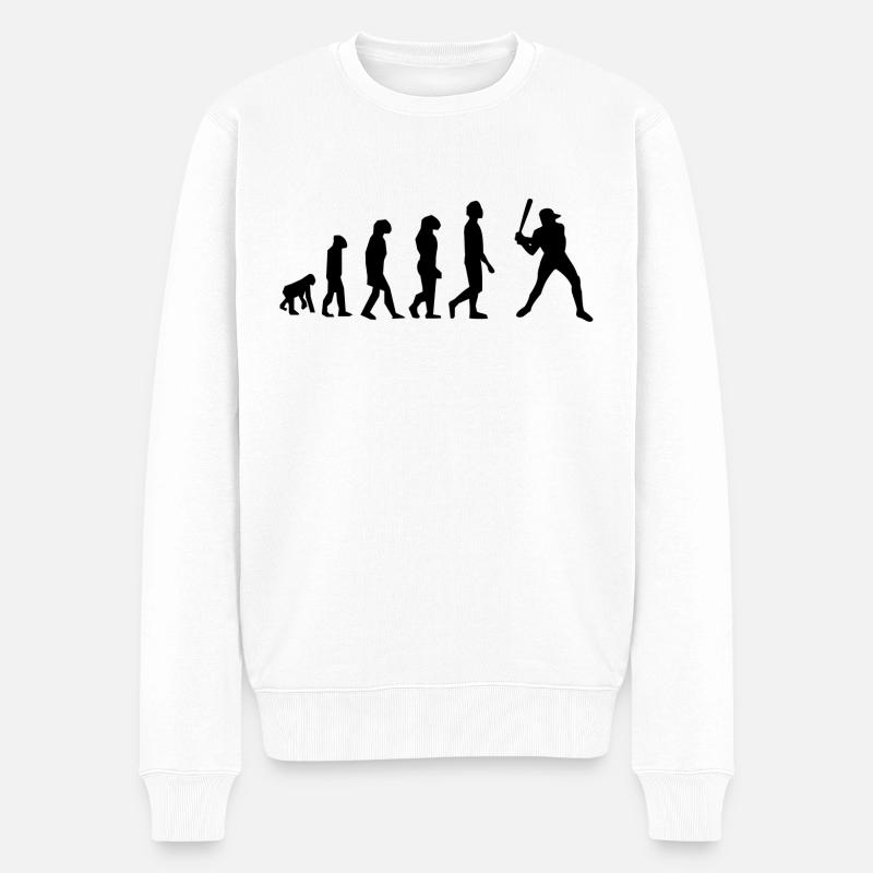 Baseball-Evolution - Männer Premium Bio Pullover - Weiß