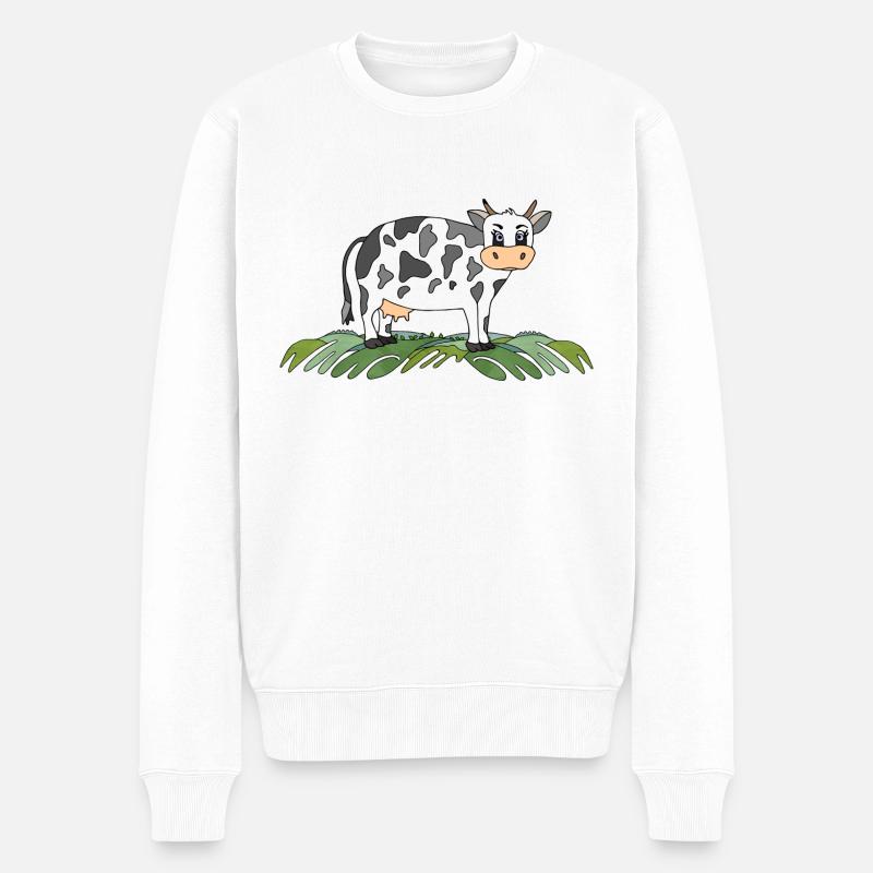 Vache - Pull Premium bio Homme - blanc