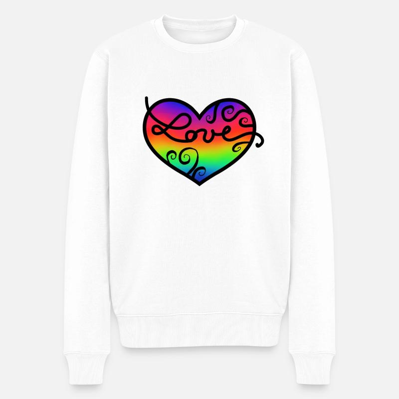 Liebe - Männer Premium Bio Pullover - Weiß