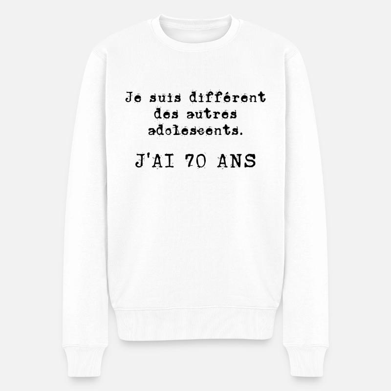 j'ai 70 ans - Pull Premium bio Homme - blanc