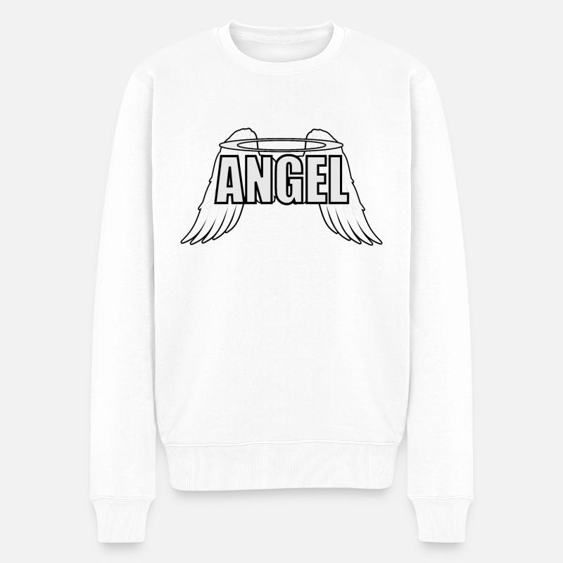 Engel (Angel) - Männer Premium Bio Pullover - Weiß