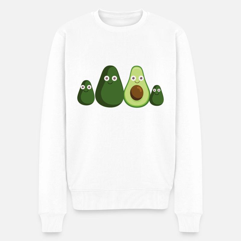 avocado,familie,avocados - Männer Premium Bio Pullover - Weiß