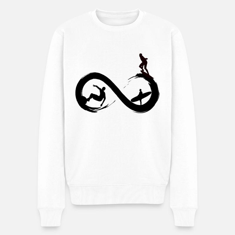 Surf à l’infini - Pull Premium bio Homme - blanc